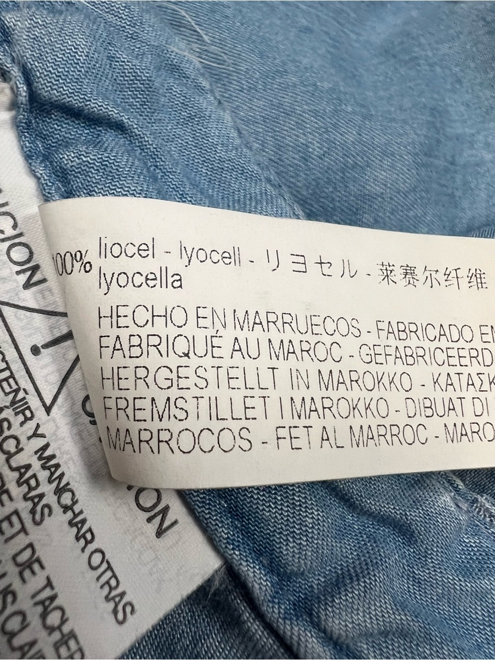 Zara Light Wash Denim Flounce Mini Skort - Picture 8 of 9